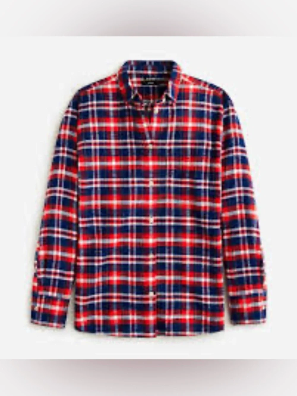 J. Crew Red, Navy & White Plaid Button-Down Shirt